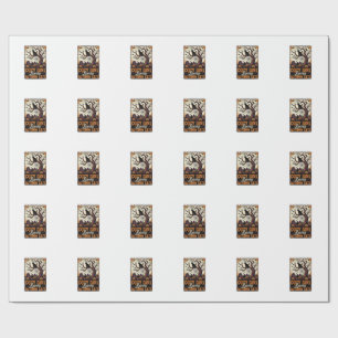 Autumn Cat Lover Vintage Halloween Girl Shirt Desi Wrapping Paper