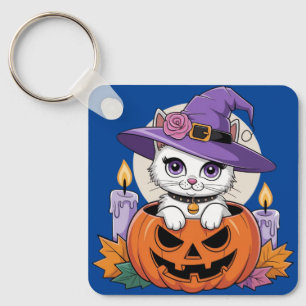 Autumn Cat Magic Key Ring