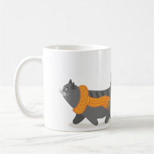Autumn Cat & Pumpkins Coffee Mug