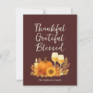 Autumn Celebration - Elegant Gold Thanksgiving Postcard