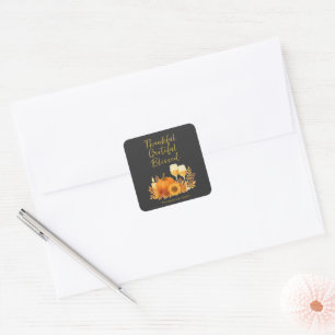 Autumn Celebration - Elegant Gold Thanksgiving Square Sticker