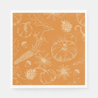 Autumn Celebration Sketch in Orange Napkin