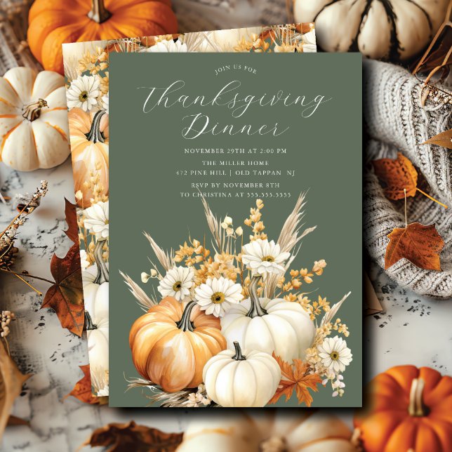 Autumn Celebration Thanksgiving Dinner Invitation (Creator Uploaded)