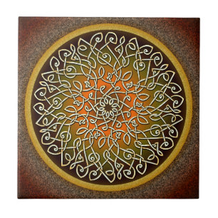 Autumn Celtic Art Burst Tile
