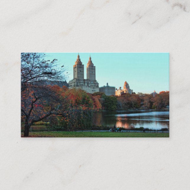 Autumn: Central Park Lake, San Remo Business Card (Front)
