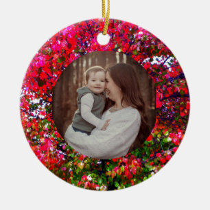 Autumn Changing Leaves, pink impressionistic trees Ceramic Tree Decoration