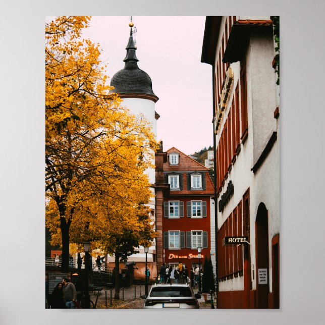 Autumn Charm in European Alley Poster (Front)