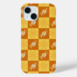 Autumn Chequered Cobweb & Snacks iPhone case