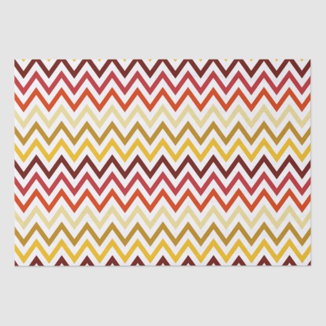 Autumn Chevron Pattern Tissue Paper (Front)