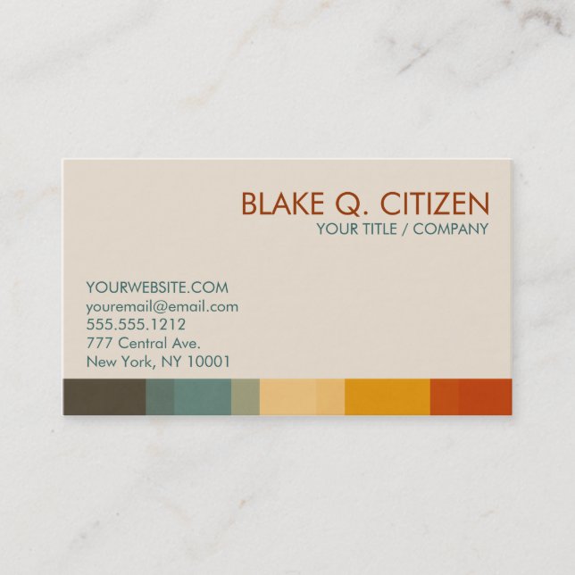 Autumn Chic Colours Business Card (Front)