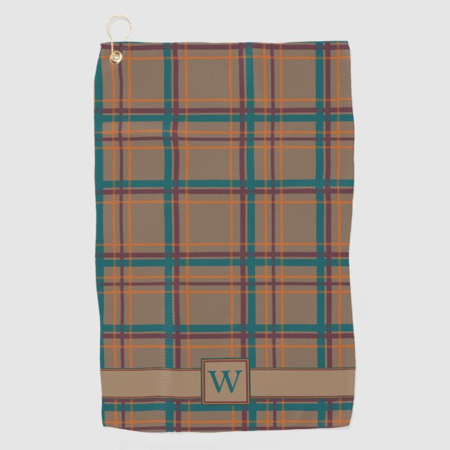 Autumn Chic Plaid Golf Towel (Front)