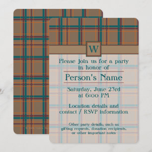 Autumn Chic Plaid Party Invitation