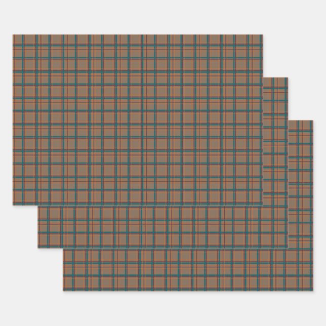 Autumn Chic Plaid Wrapping Paper Set (Set)