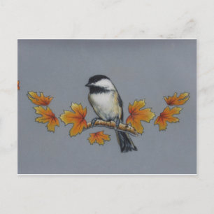 Autumn Chickadee Postcard