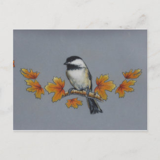 Autumn Chickadee Postcard