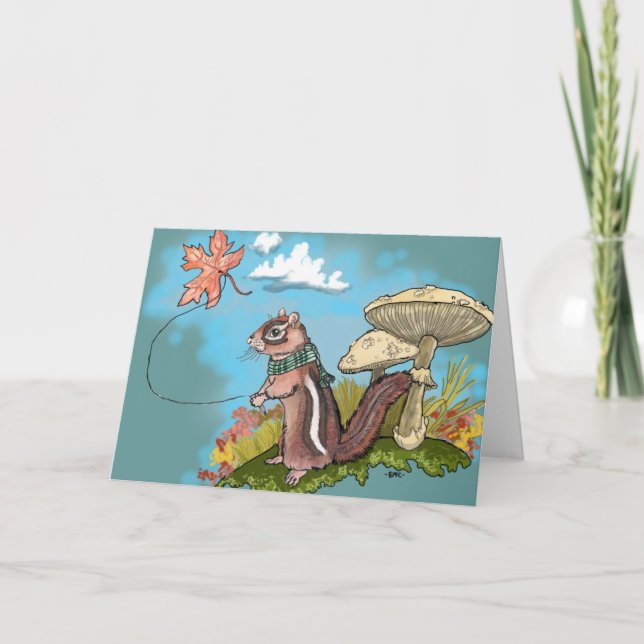 Autumn Chipmunk~ Greeting Cards (Front)