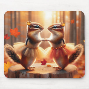 Autumn Chipmunks Dancing Mouse Mat