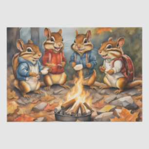 Autumn Chipmunks & Marshmallows Decoupage Tissue Paper