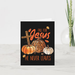 Autumn Christian Thanksgiving Fall For Jesus He Ne Card