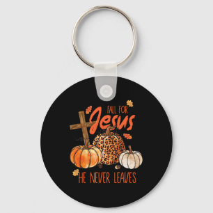 Autumn Christian Thanksgiving Fall For Jesus He Ne Key Ring