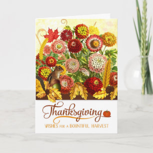 Autumn Chrysanthemum Garden Thanksgiving Holiday Card