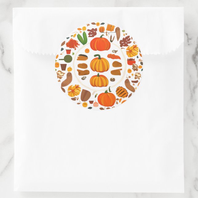 Autumn Circle Classic Round Sticker (Bag)
