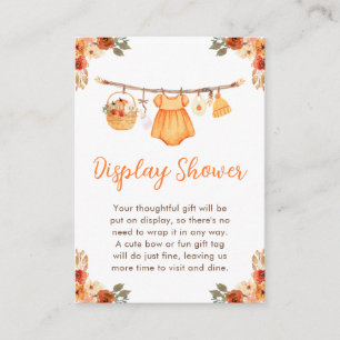 Autumn Clothes Line Girl Baby Display Shower Enclosure Card