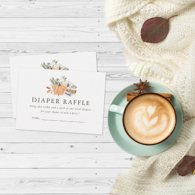 Autumn Coffee Baby Shower | Diaper Raffle Enclosure Card (Creator Uploaded)