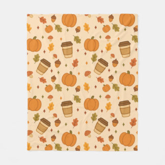 Autumn Coffee Fleece Blanket