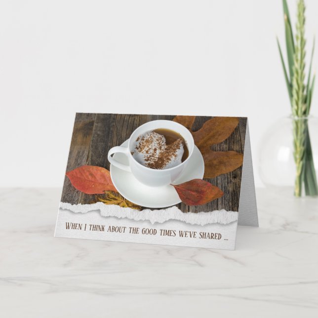 Autumn Coffee Friendship  Card (Front)