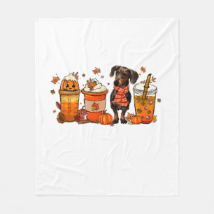 Autumn Coffee Mug with Dachshund Fleece Blanket