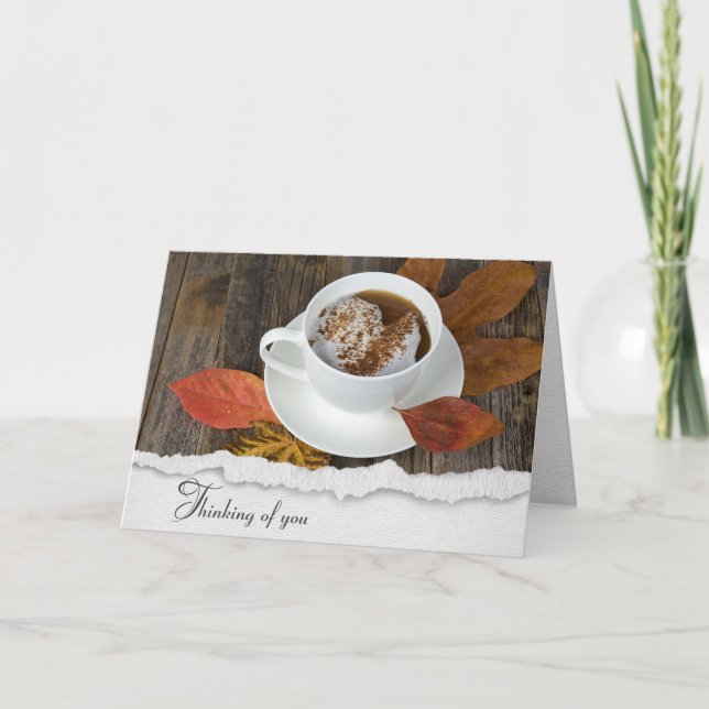 Autumn Coffee Thinking of You  Card (Front)