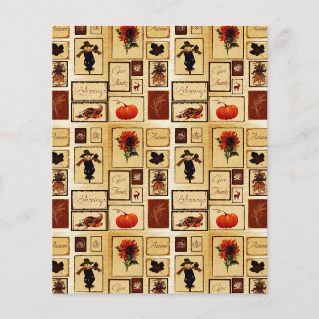 Autumn collage scrapbook background paper (Front)
