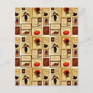Autumn collage scrapbook background paper