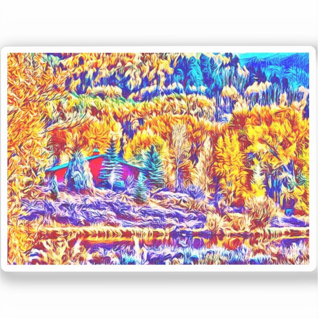 Autumn Colorado Vinyl Sticker (Front)