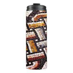 Autumn Colored Roman Tile Mosaic Thermal Tumbler