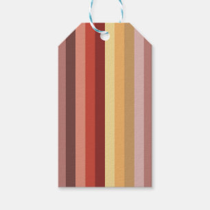 AUTUMN COLORED STRIPES GIFT TAGS