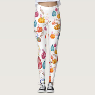 Autumn Colorful Pumpkins Custom Leggings