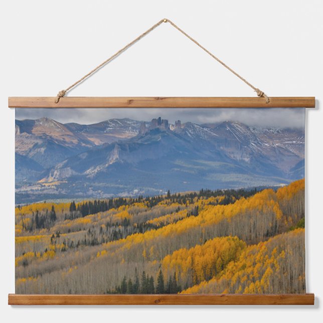 Autumn Colors on Aspen Groves Hanging Tapestry (Front)