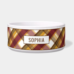 Autumn Colors Plaid Pattern & Custom Name