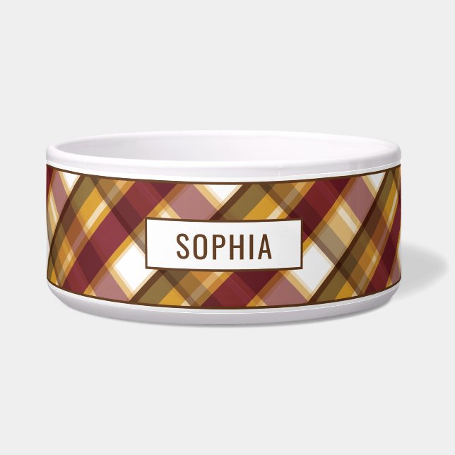 Autumn Colors Plaid Pattern & Custom Name (Front)