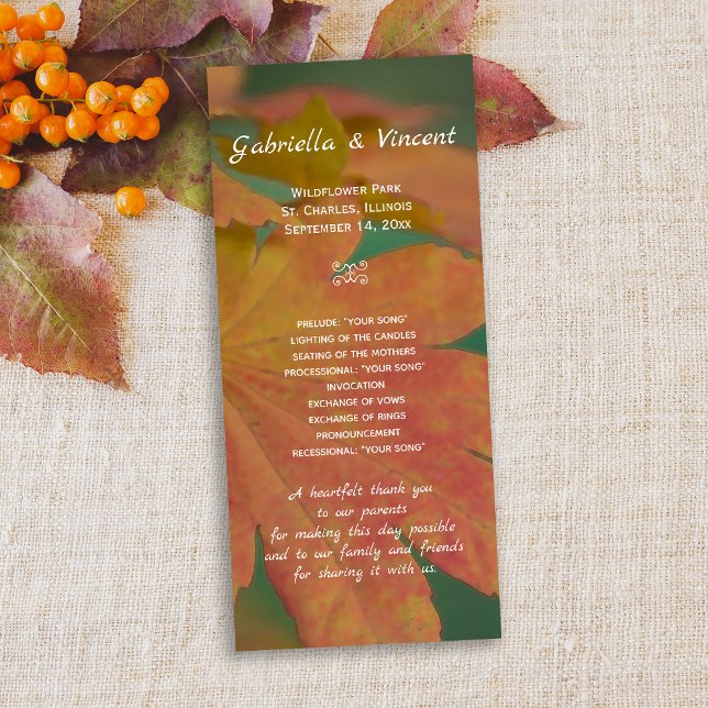 Autumn Colors Wedding Program Programme (Creator Uploaded)