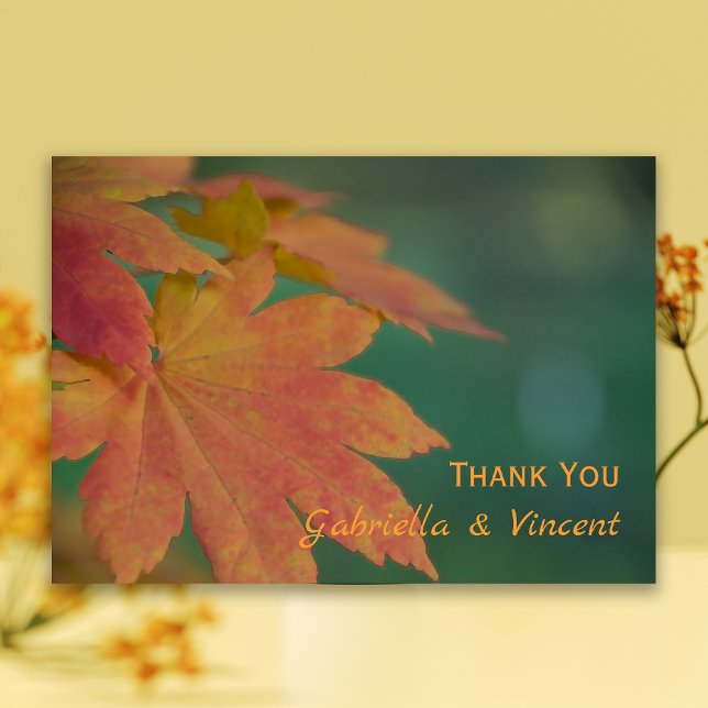 Autumn Colors Wedding Thank You Notes - Flat Invitation (Creator Uploaded)