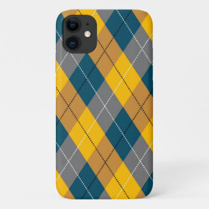Autumn Colour Argyle Geometric Plaid Pattern iPhone 11 Case