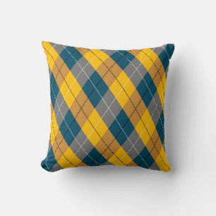 Autumn Colour Argyle Geometric Plaid Pattern Cushion