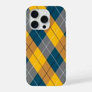 Autumn Colour Argyle Geometric Plaid Pattern iPhone 15 Pro Case