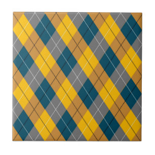Autumn Colour Argyle Geometric Plaid Pattern Tile