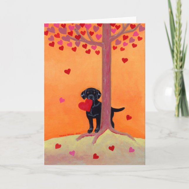 Autumn Colour Black Labrador Card (Front)