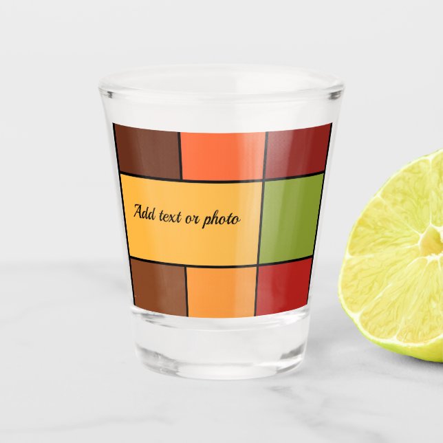 Autumn Colour Blocks Shot Glass (Front)