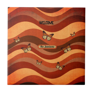 Autumn Colour Butterfly Tile